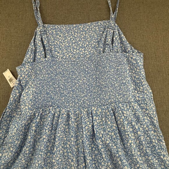 New Old Navy Womens Romper Blue & White Floral Plus 2X Rayon/ Viscose Strappy - Picture 10 of 12
